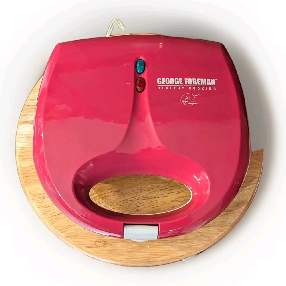 Vintage George Foreman Waffle Maker Nonstick GFW0036PT Pink Retro Kitchen Decor